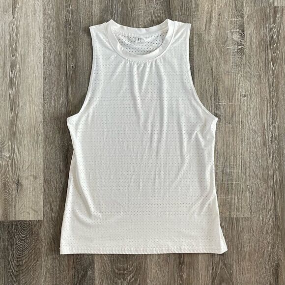 Zyia Active White Chill Sleeveless Laser Cut Muscle Tank - Size: Medium - Picture 5 of 5